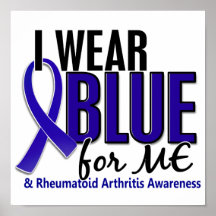 I Wear Blue Me Rheumatoid Arthritis RA Posters