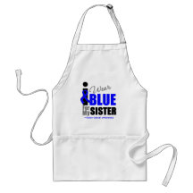 I Wear Blue Ribbon For My Sister Aprons