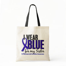 I Wear Blue Sister Rheumatoid Arthritis RA Canvas Bags