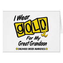 I Wear Gold For My GREAT GRANDSON 8 Cards