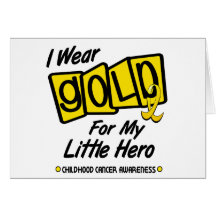 I Wear Gold For My Little HERO 8 Greeting Cards