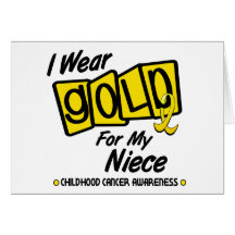 I Wear Gold For My NIECE 8 Greeting Cards