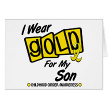 I Wear Gold For My SON 8 Greeting Cards