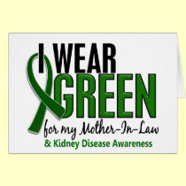 I Wear Green For Mother-In-Law 10 Kidney Disease cards