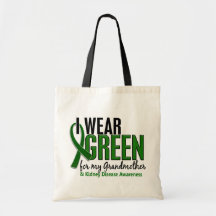 I Wear Green For My Grandmother 10 Kidney Disease Tote Bags