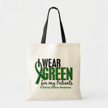 I Wear Green For My Patients 10 Kidney Disease Tote Bags