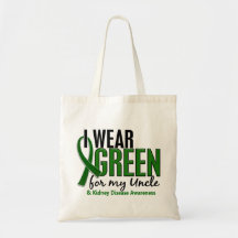 I Wear Green For My Uncle 10 Kidney Disease Canvas Bag