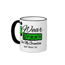I Wear Green Ribbon (Retro) - Grandson Mugs