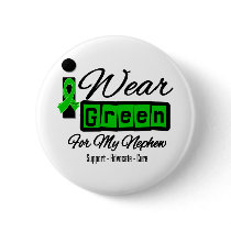 I Wear Green Ribbon (Retro) - Nephew Pinback Button