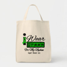 I Wear Green Ribbon (Retro) - Nephew Canvas Bags