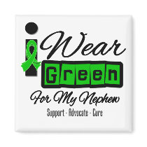 I Wear Green Ribbon (Retro) - Nephew Refrigerator Magnet