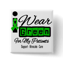 I Wear Green Ribbon (Retro) - Patients Pin