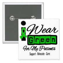 I Wear Green Ribbon (Retro) - Patients Pin