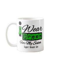 I Wear Green Ribbon (Retro) - Sister Coffee Mugs