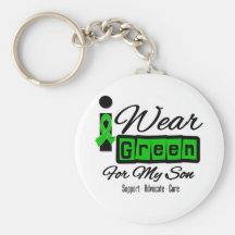 I Wear Green Ribbon (Retro) - Son Keychains