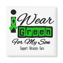 I Wear Green Ribbon (Retro) - Son Refrigerator Magnets