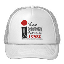 I Wear Grey Because I Care 9 BRAIN CANCER Hats