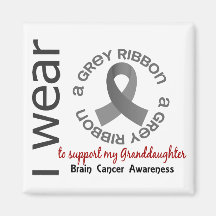 I Wear Grey For My Granddaughter 17 Brain Cancer Fridge Magnet