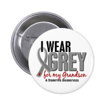 I Wear Grey For My Grandson 10 Diabetes Pin