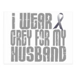 I Wear Grey For My HUSBAND 16 Postcard