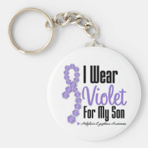 I Wear Hodgkins Lymphoma Ribbon For My Son Keychains