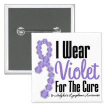 I Wear Hodgkins Lymphoma Ribbon For The Cure Buttons