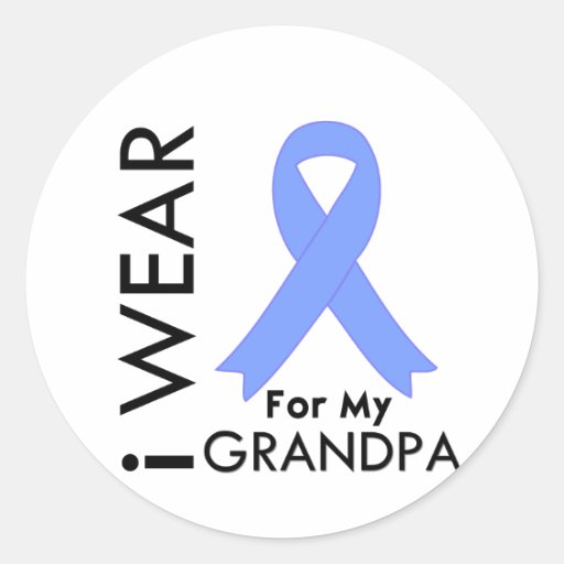 I Wear Light Blue For My Grandpa - Prostate Cancer Round Sticker