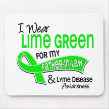 I Wear Lime Green 42 Father-In-Law Lyme Disease Mousemat