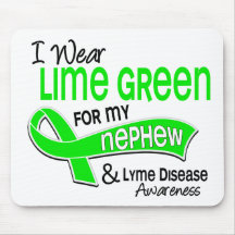 I Wear Lime Green 42 Nephew Lyme Disease Mouse Mats