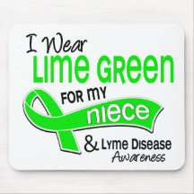 I Wear Lime Green 42 Niece Lyme Disease Mousemats