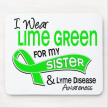 I Wear Lime Green 42 Sister Lyme Disease Mousemats