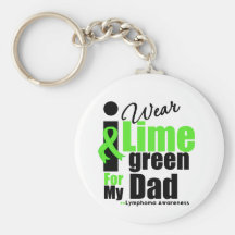 I Wear Lime Green For My Dad Keychains
