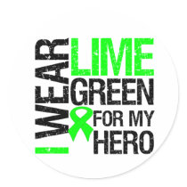 I Wear Lime Green For My Hero - Lymphoma Sticker