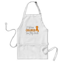 I Wear Orange For My Uncle (Orange Ribbon) Aprons