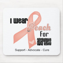I Wear Peach For Awareness - Uterine Cancer Mousepads