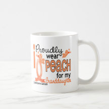 I Wear Peach For Granddaughter 27 Uterine Cancer Mug
