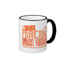 I Wear Peach For My Best Friend 6.4 Uterine Cancer Mugs