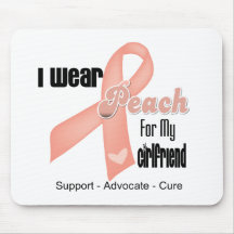 I Wear Peach For My Girlfriend - Uterine Cancer Mouse Pad
