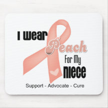I Wear Peach For My Niece - Uterine Cancer Mousepads