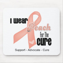 I Wear Peach For The Cure - Uterine Cancer Mouse Pads