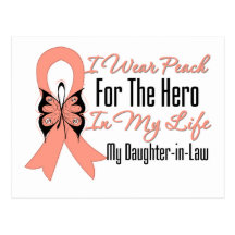 I Wear Peach For The Hero My Life, Daughter in Law Post Cards