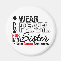 I Wear Peach Ribbon For My Sister Refrigerator Magnets