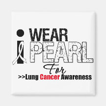 I Wear Pearl For Lung Cancer Awareness Refrigerator Magnet