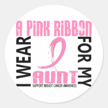 I Wear Pink For My Aunt 46 Breast Cancer Round Stickers