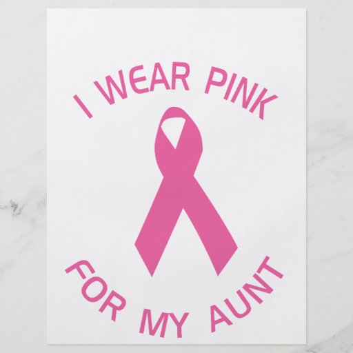 I Wear Pink For My Aunt Breast Cancer Awareness Full Color Flyer