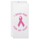 I Wear Pink For My Aunt Breast Cancer Awareness rack cards