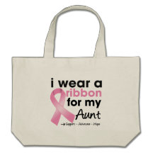 I Wear Pink For My Aunt Breast Cancer Canvas Bags