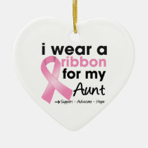 I Wear Pink For My Aunt Breast Cancer Ornaments