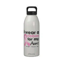 I Wear Pink For My Aunt Breast Cancer Drinking Bottle
