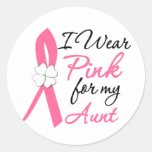 I Wear Pink For My Aunt Round Sticker